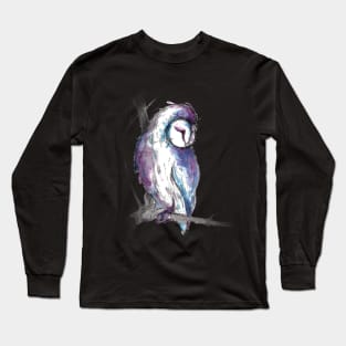 Fantasy Owl Watercolor Long Sleeve T-Shirt